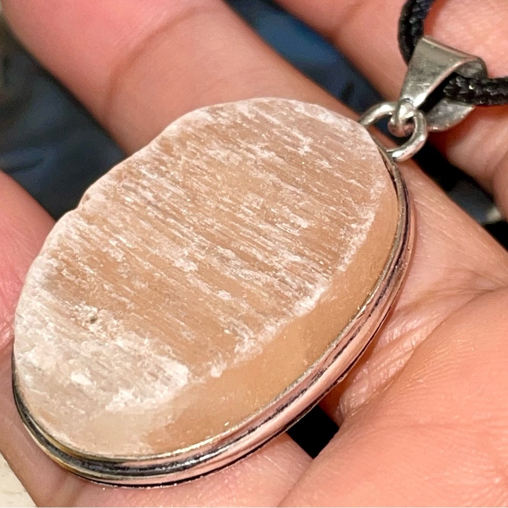 Orange Calcite Pendant 1 7/8”